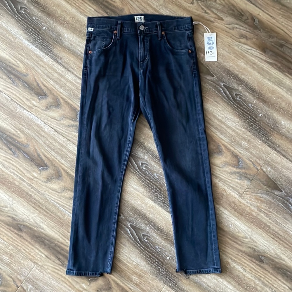 Citizens of Humanity Elsa Mid Rise Slim Fit Crop Jeans in Monochrome NWT